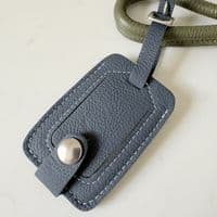 Blue Leather Luggage Tag < Travel Accessories | PLUM & IVORY LTD