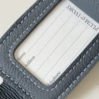 Blue Leather Luggage Tag < Travel Accessories | PLUM & IVORY LTD