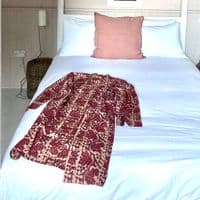 Burgundy Cotton Dressing Gown < Sample Sale I PLUM & IVORY LTD