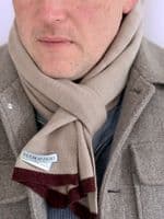 Cashmere Scarf With Contrasting Edge < Fashion accessories | PLUM & IVORY LTD