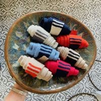 Cashmere Wool Triangle Neck Scarf I PLUM & IVORY