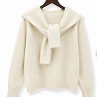 Cream Jumper With Matching Scarf Set < Fashion Accessories I Plum & Ivory Ltd