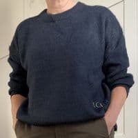 Floral Embroidered Navy Blue Jumper < Fashion Accessories I Plum & Ivory Ltd