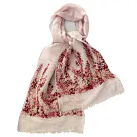 Hand Embroidered Linen Scarf < Fashion Accessories I PLUM & IVORY LTD