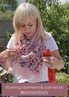 Hand Embroidered Linen Scarf < Fashion Accessories I PLUM & IVORY LTD