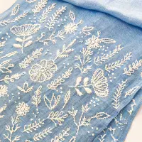 Hand Embroidered Linen Scarf < Fashion Accessories I PLUM & IVORY LTD