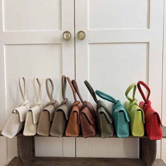 Leather Loop Handle Clutch Bags < Fashion Accessories I Plum & Ivory Ltd