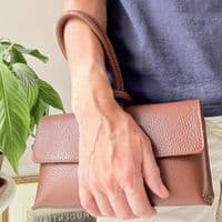 Leather Loop Handle Clutch Bags < Fashion Accessories I Plum & Ivory Ltd