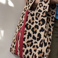 Leopard Print Knitted Bag < Fashion Accessories I Plum & Ivory Ltd