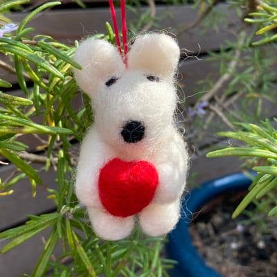 Love Bear Heart Felt Decorations