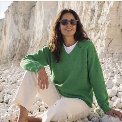 Oversized Cotton V Neck Jumper