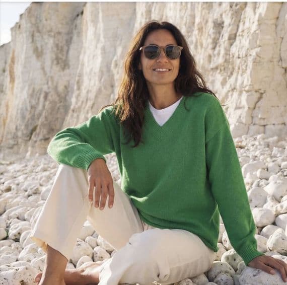 Oversized Cotton V Neck Jumper