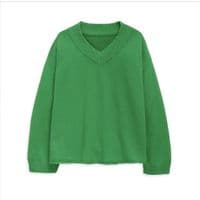 Oversized Cotton V Neck Jumper