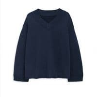 Oversized Cotton V Neck Jumper