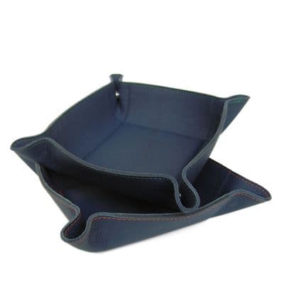Soft Leather Tidy Tray Blue