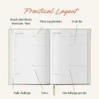 Undated Daily Planner Notebook < Gorgeous Gifts I PLUM & IVORY LTD