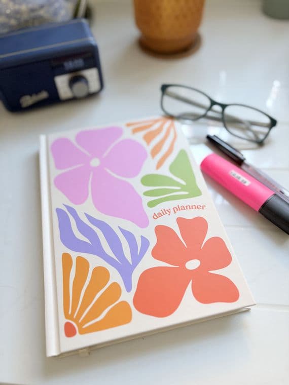 Undated Daily Planner Notebook < Gorgeous Gifts I PLUM & IVORY LTD