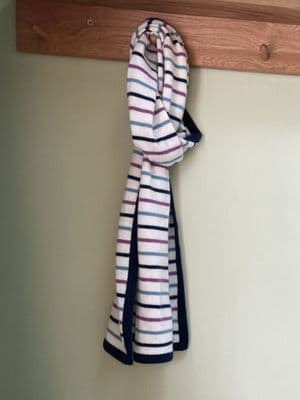White Stripe Cashmere Scarf