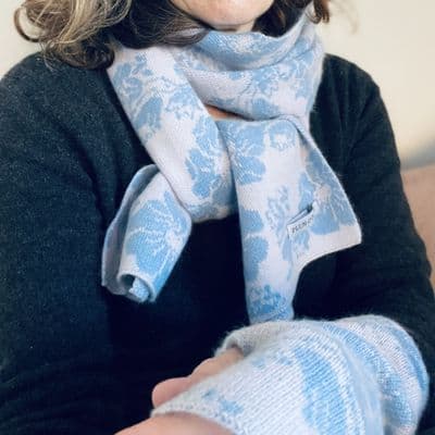 Women's Cashmere Scarf  Blue