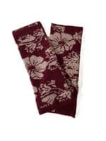 Women's Floral Cashmere Scarf Burgundy