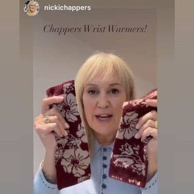 Women's Floral Cashmere Wrist Warmers Burgundy