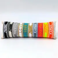 Woven Embroidery Friendship Bracelet With Tassels < Fashion Accessories I PLUM & IVORY LTD