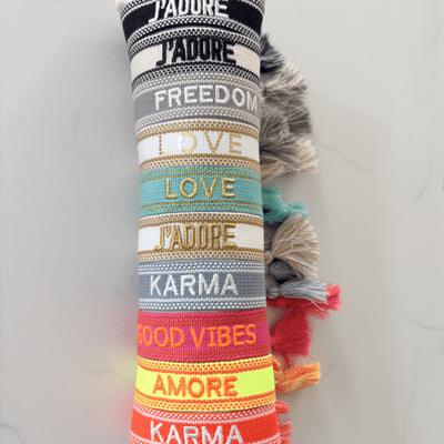 Woven Embroidery Friendship Bracelet With Tassels