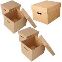 Brown Archive Boxes with Separate Lids
