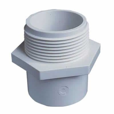 1.5" White ABS Barrel Nipple Plain/Threaded