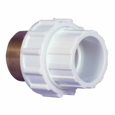 1.5" White ABS Composite Union Female Threaded/Female Plain (FT/FP)