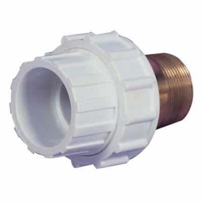 1.5" White ABS Composite Union Male Threaded/Female Plain (MT/FP)