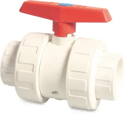 1.5" White Double Union Ball Valve
