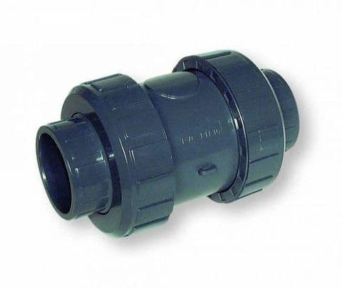 2" Grey PVC Double Union Check Valve (Non-Return Valve) GP200CV