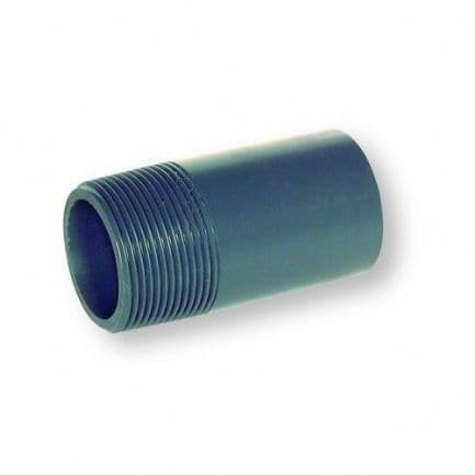 3" Grey PVC Barrel Nipple Plain/ Male Threaded