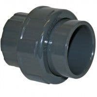 3" Grey PVC Socket Union Plain