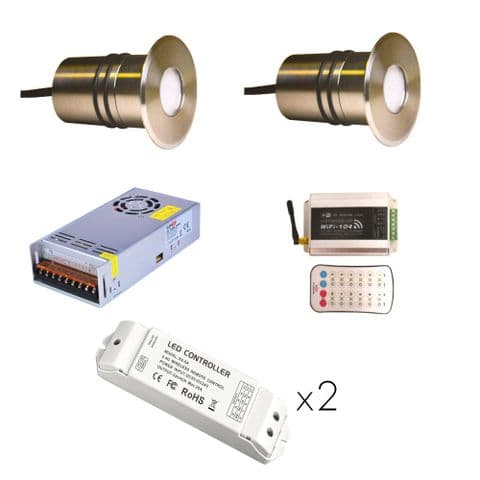 Certikin Mini LED RGBW Light Push Fit for Concrete Pools - Kit of 2 Lights