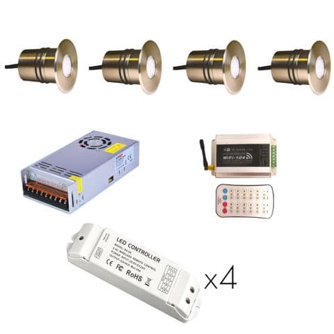 Certikin Mini LED RGBW Light Push Fit for Concrete Pools - Kit of 4 Lights
