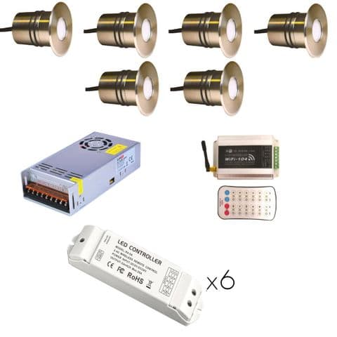 Certikin Mini LED RGBW Light Push Fit for Concrete Pools - Kit of 6 Lights