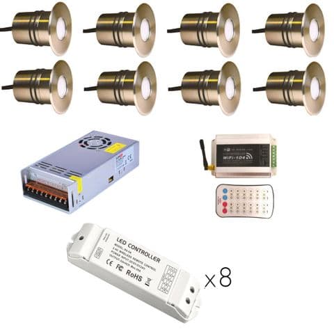 Certikin Mini LED RGBW Light Push Fit for Concrete Pools - Kit of 8 Lights