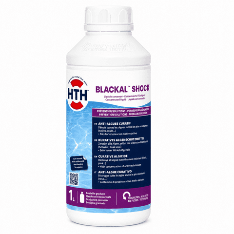 hth Blackal Shock Algicide - Destroys Black & Mustard Algae - 1 Litre