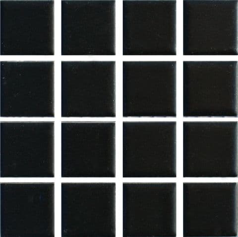 Waxman Ceramic Pool Matt Black CM-890 (23x23mm) - Pack of 10 Sheets