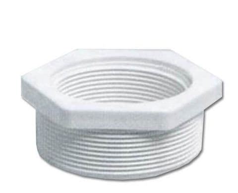 White ABS White Threaded Reducer 2" to 1.5