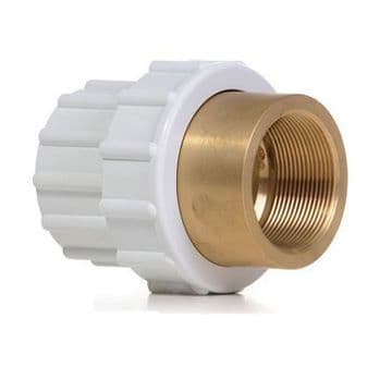 1.5" White ABS Composite Union Female Threaded/Female Plain (FT/FP)