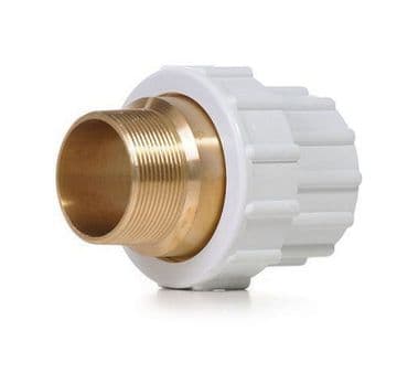 1.5" White ABS Composite Union Male Threaded/Female Plain (MT/FP)