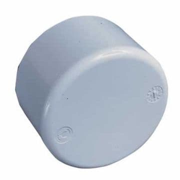 1.5" White ABS End Cap Plain