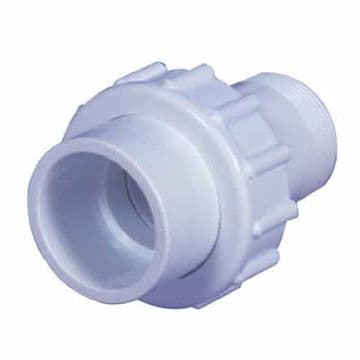 1.5" White ABS Socket Union Male Thread/Female Plain (MT/FP)