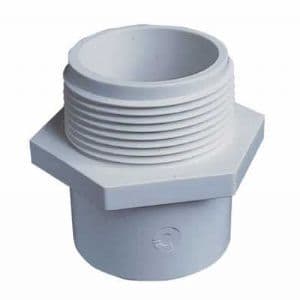 2" White ABS Barrel Nipple Plain/Threaded