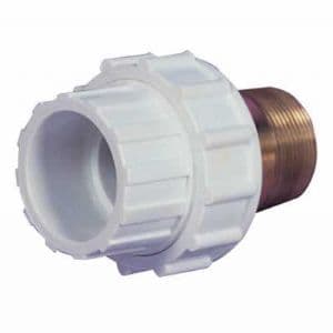 2" White ABS Composite Union Male Threaded/Female Plain (MT/FP)