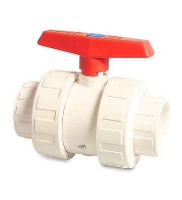 2" White Double Union Ball Valve