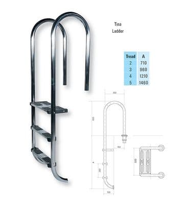 Certikin 1.7" (43mm) Tina Stainless Steel Ladder